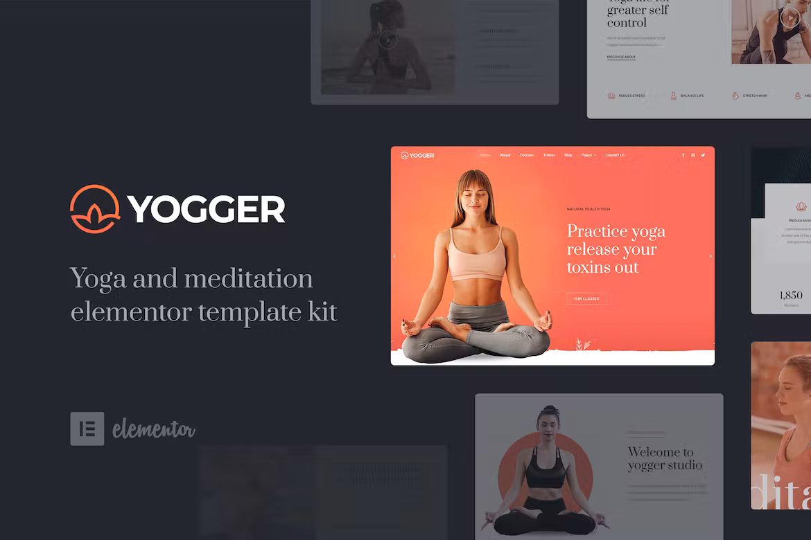 Meditation and Yoga Elementor Template Kit - Yogger