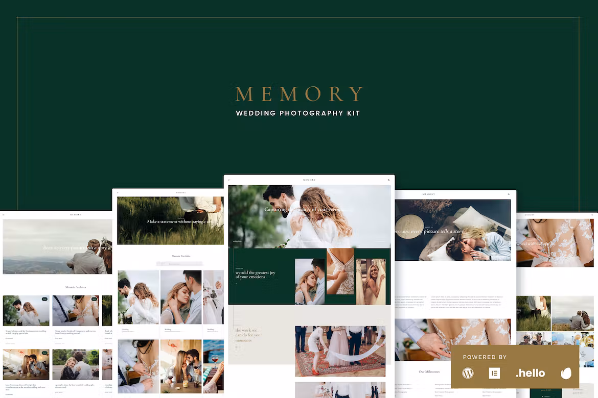 Memory - Wedding Photography Elementor Template Kits