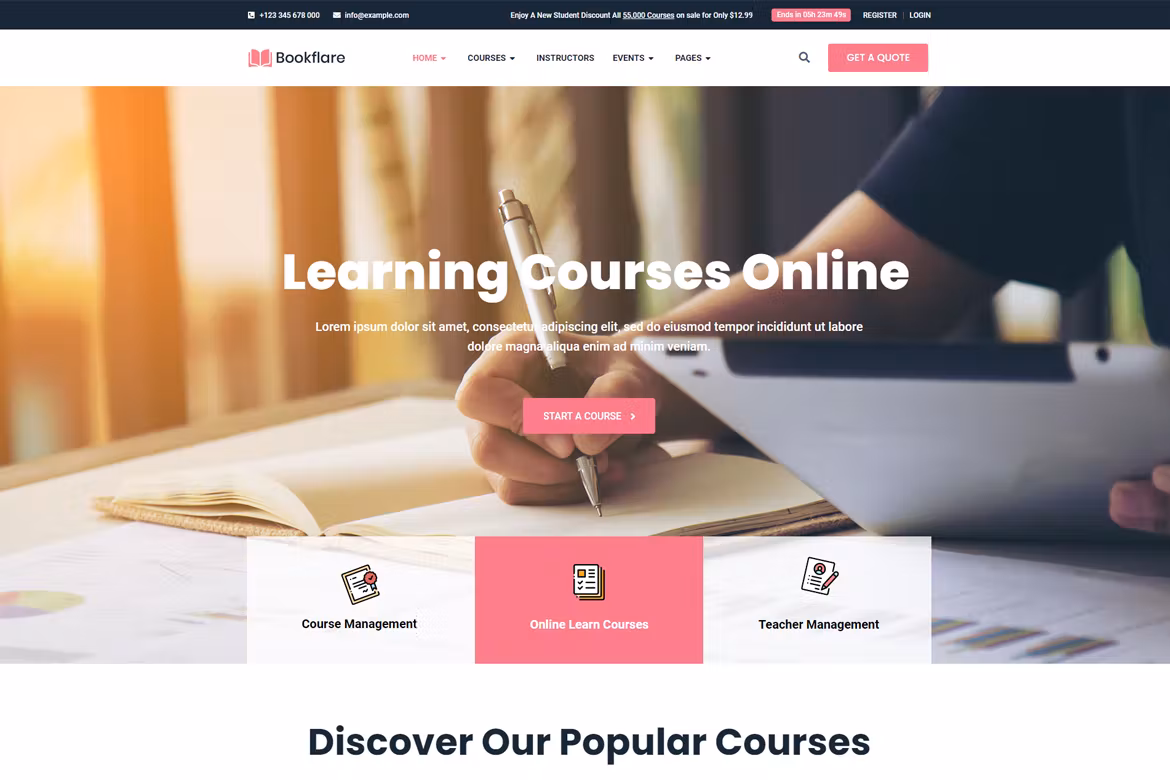 Modern Education & Online Learning Elementor Template Kit - Bookflare