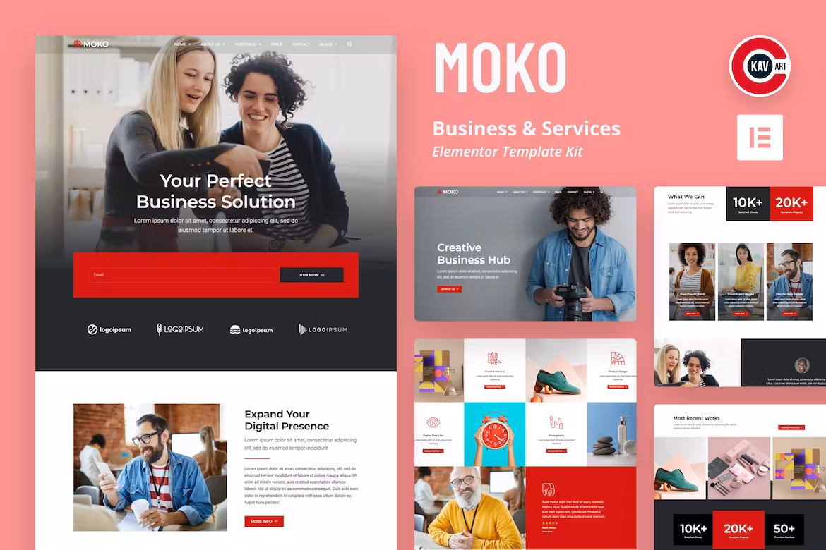 Moko - Business & Services Elementor Template Kit
