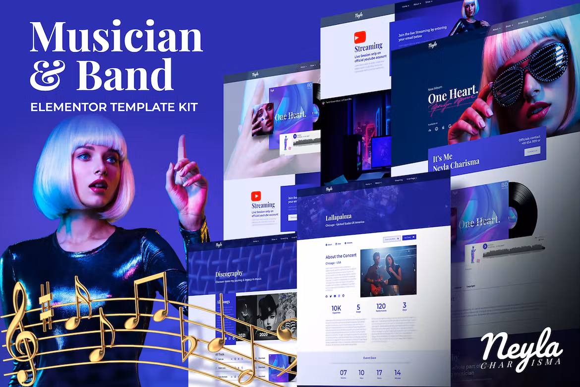 Musician & Band Elementor Template Kit - Neyla
