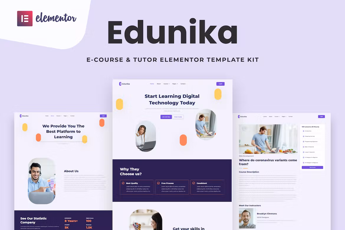 Online Education Elementor Template Kit - Edunika