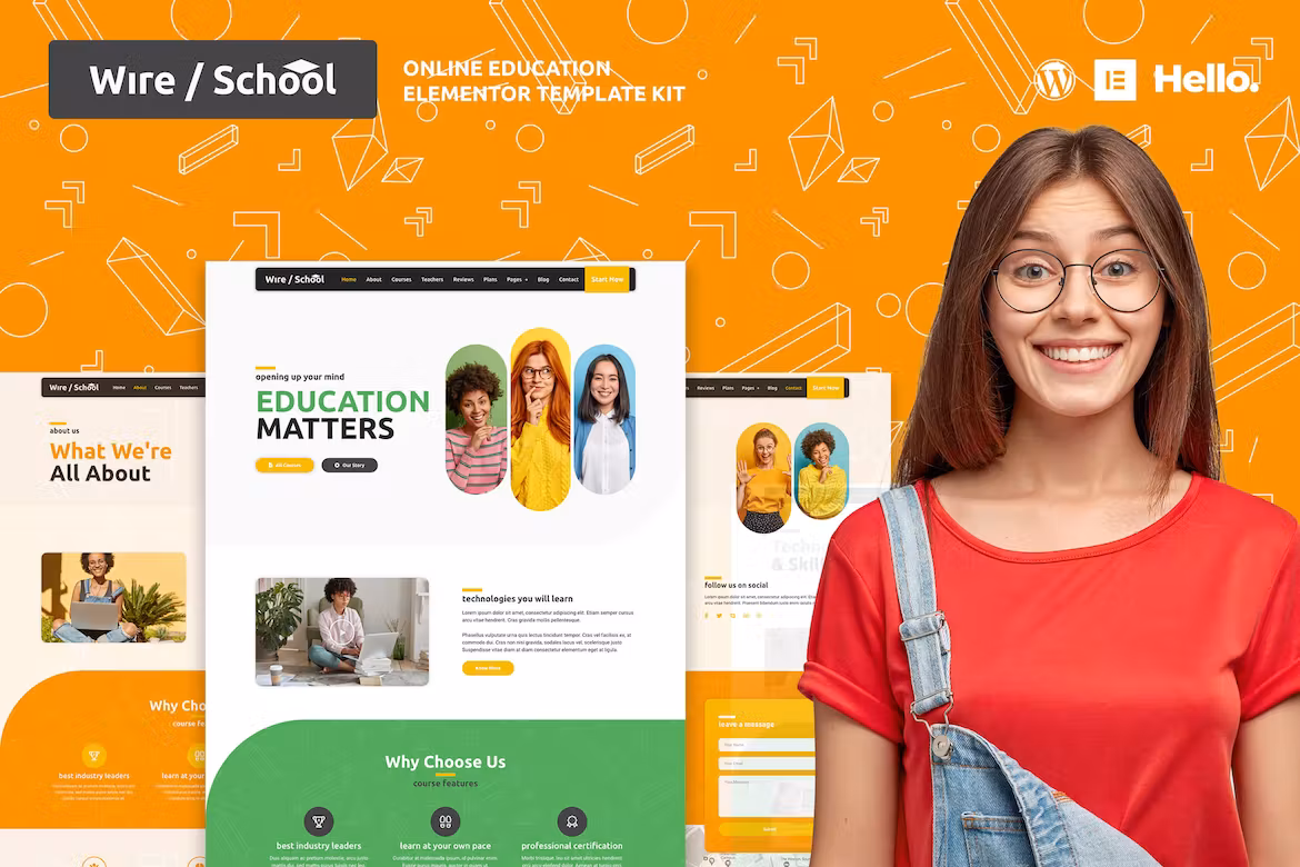 Online Education Elementor Template Kit - Wire School