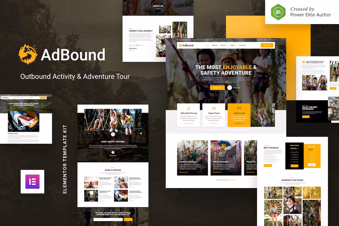 Outbound Activity & Adventure Tour Elementor Template Kit – AdBound