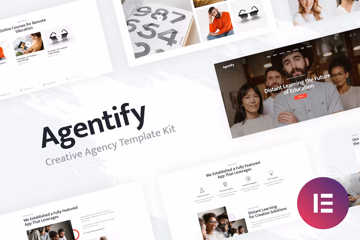 Personal Portfolio for Creatives Elementor Template Kit - Agentify