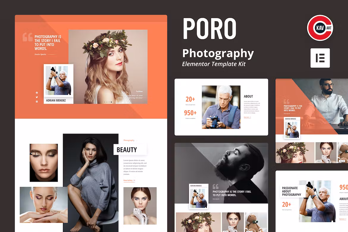 Photography Elementor Template Kit - Poro