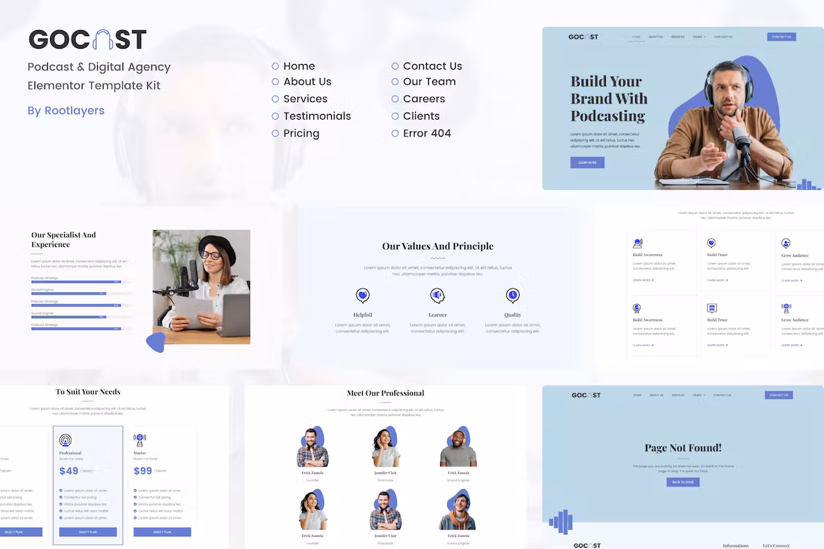 Podcast & Digital Agency Template Kit - Gocast