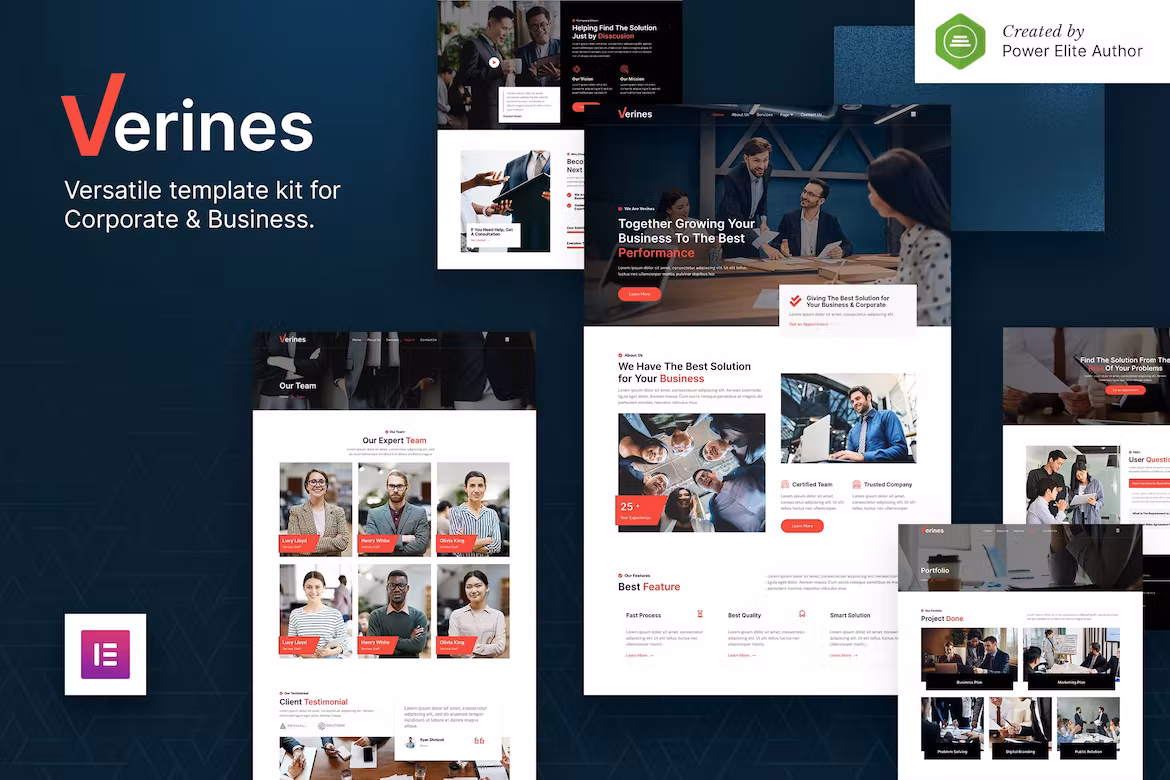Professional Corporate & Business Elementor Template Kit – Verines
