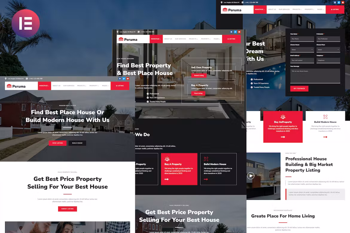 Real Estate & Property Listing Elementor Template Kit - Peruma