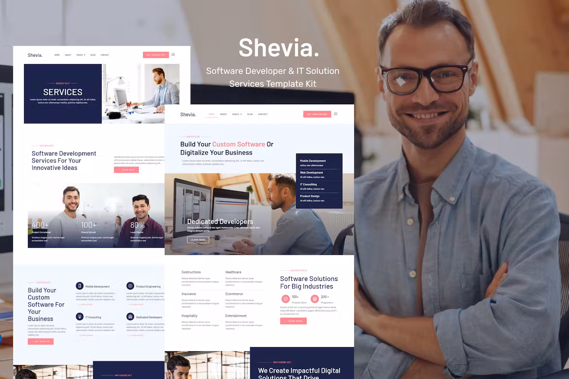 Software Developer & IT Solutions Service Template Kit - Shevia