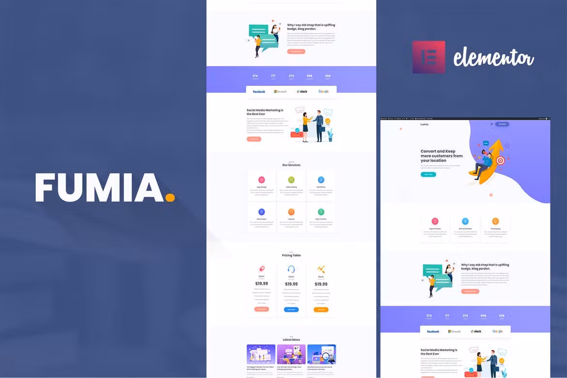 Startup Agency Elementor Template Kit - Fumia