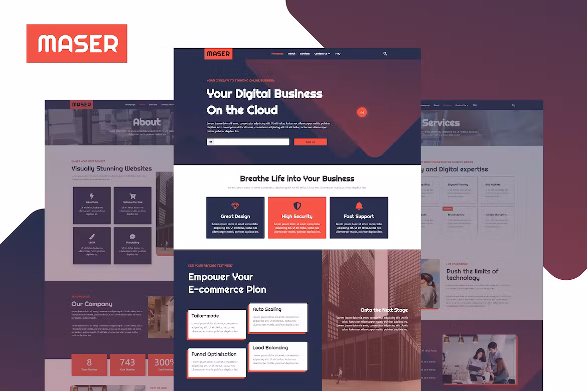 Web Design Agency Elementor Template Kit - Maser