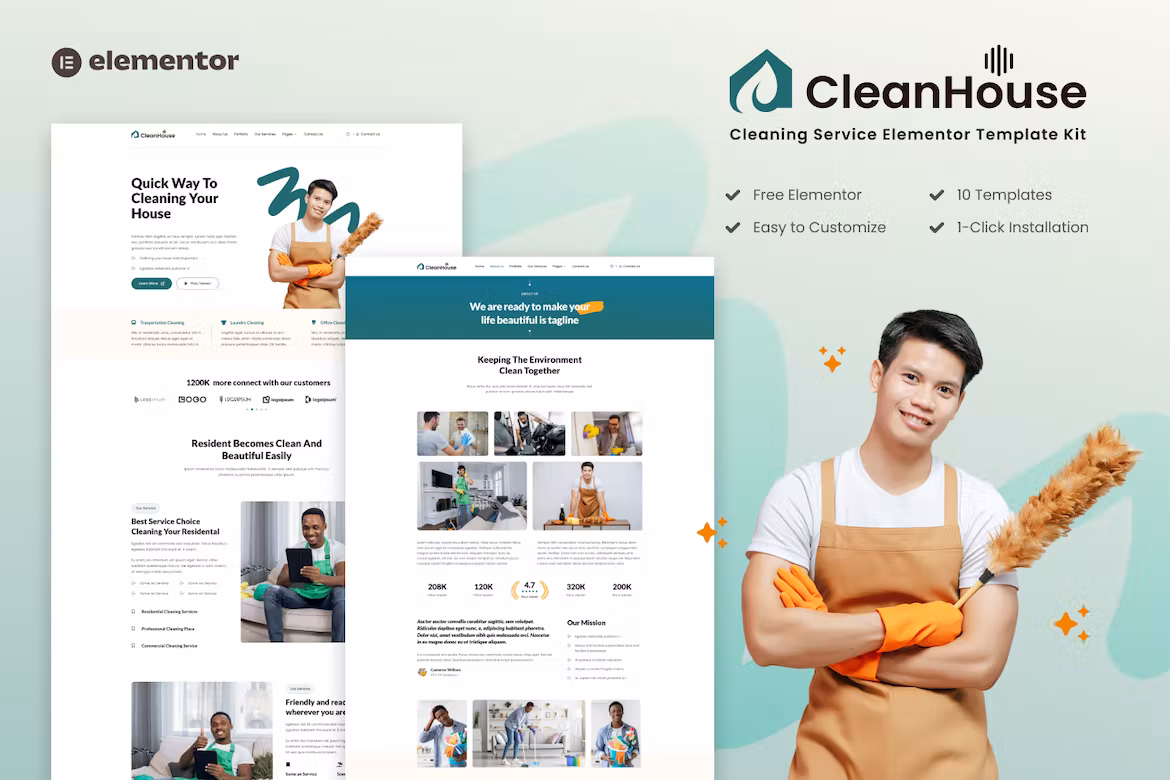 Cleaning Service Template Kit - CleanHouse