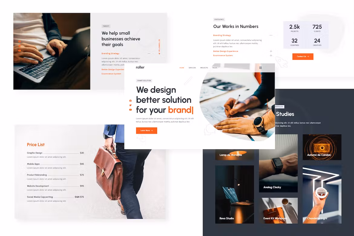 Creative Portfolio & Agency Elementor Template Kit - Roller