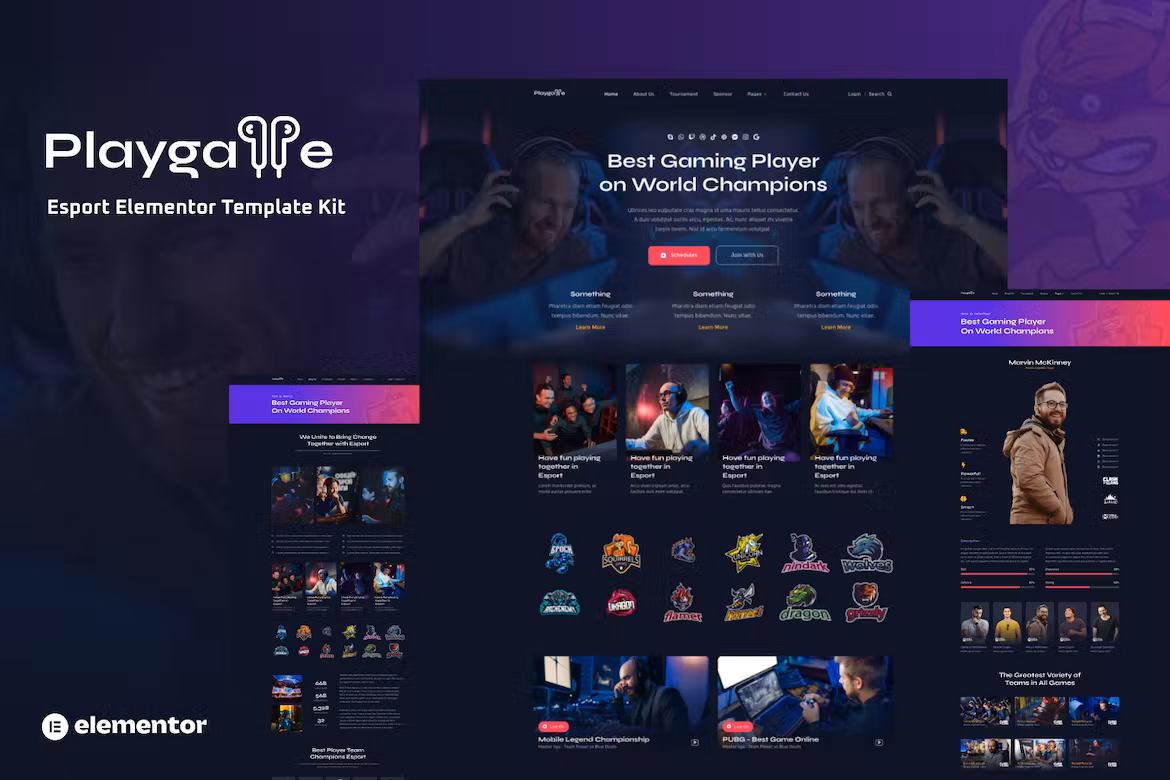 Esports Elementor Template Kit - Playgame